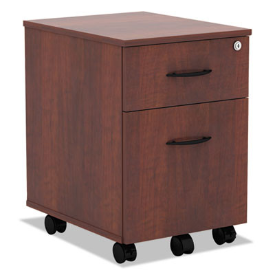 Alera Valencia Series Mobile Pedestal, Left/Right, 2-Drawers: Box/File, Legal/Letter, Medium Cherry, 15.88" X 19.13" X 22.88"