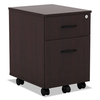 Alera Valencia Series Mobile Pedestal, Left Or Right, 2-Drawers: Box/File, Legal/Letter, Mahogany, 15.88" X 19.13" X 22.88"