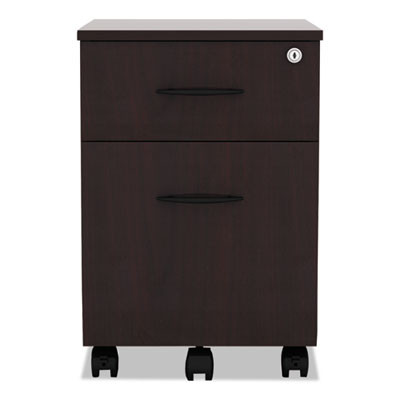 Alera Valencia Series Mobile Pedestal, Left Or Right, 2-Drawers: Box/File, Legal/Letter, Mahogany, 15.88" X 19.13" X 22.88"