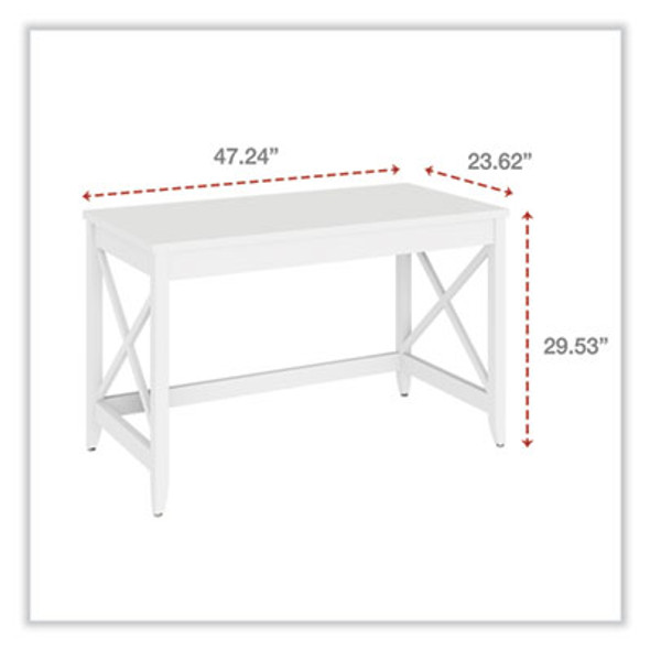 Farmhouse Writing Desk, 47.24" x 23.62" x 29.53", White