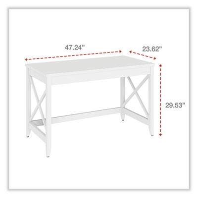Farmhouse Writing Desk, 47.24" x 23.62" x 29.53", White