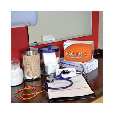 Non-Latex Rubber Bands, Size 54 (Assorted), 0.04" Gauge, Orange, 1 Lb Box, Band-Count Varies