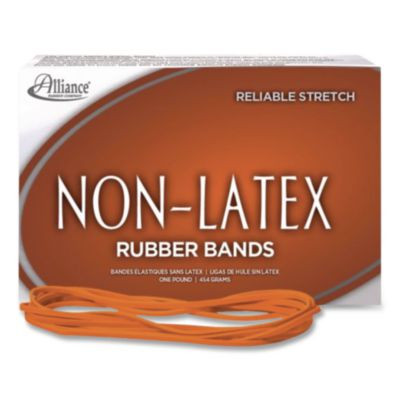 Non-Latex Rubber Bands, Size 33, 0.04" Gauge, Orange, 1 Lb Box, 720/Box