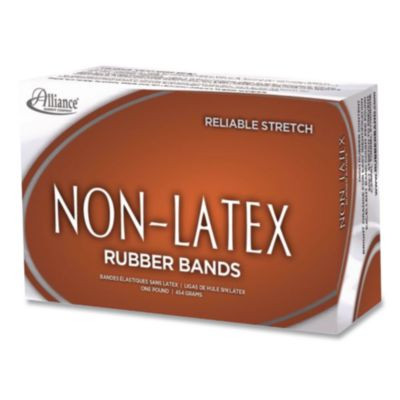 Non-Latex Rubber Bands, Size 64, 0.04" Gauge, Orange, 1 Lb Box, 380/Box
