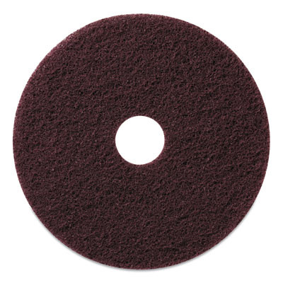 Stripping Pads, 17" Diameter, Burgundy, 5/Carton