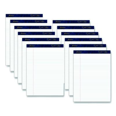 Gold Fibre Writing Pads, Narrow Rule, (50) White 8.5 x 11 Sheets, Dozen