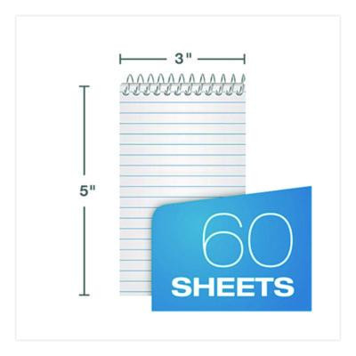 Memo Pads, Assorted Cover Colors, Narrow Rule, (60) White 3 x 5 Sheets, Dozen