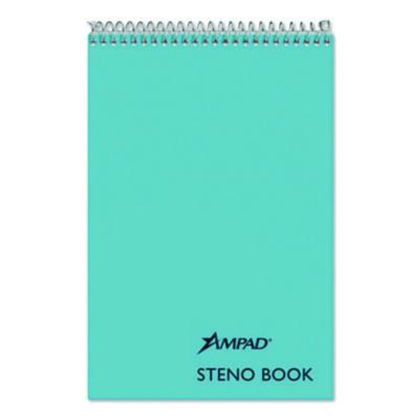 Steno Pads, Blue Cover, Gregg Rule, (80) Green-Tint 6 x 9 Sheets