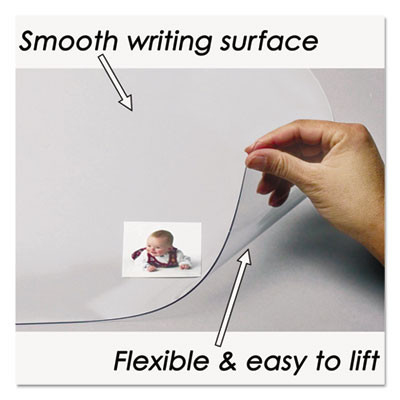 Krystalview Desk Pad With Antimicrobial Protection, Glossy Finish, 36" x 20", Clear