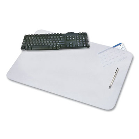 Krystalview Desk Pad With Antimicrobial Protection, 17" x 12", Frosted Finish, Clear