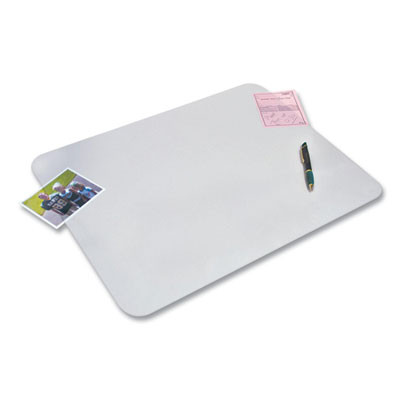 Krystalview Desk Pad With Antimicrobial Protection, 17" x 12", Frosted Finish, Clear