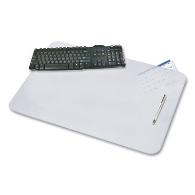 Krystalview Desk Pad With Antimicrobial Protection, 17" x 12", Frosted Finish, Clear