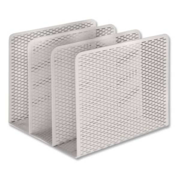 Urban Collection Punched Metal File Sorter, 3 Sections, Letter Size Files, 8" X 8" X 7.25", White