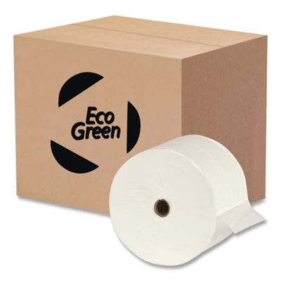 Recycled Two-Ply Small Core Toilet Paper, Septic Safe, White, 1,500 Sheets/Roll, 24 Rolls/Carton