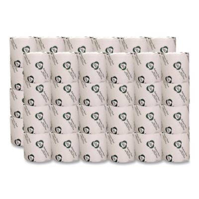 Recycled Two-Ply Standard Toilet Paper, Septic Safe, White, 4.25" Wide, 500 Sheets/Roll, 80 Rolls/Carton