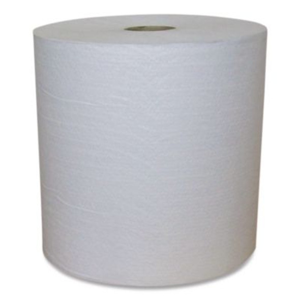 Recycled Hardwound Paper Towels, 1-Ply, 7.88" x 800 Ft, 1.8 Core, White, 6 Rolls/Carton