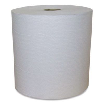 Recycled Hardwound Paper Towels, 1-Ply, 7.88" x 800 Ft, 1.8 Core, White, 6 Rolls/Carton