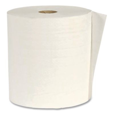Recycled Hardwound Paper Towels, 1-Ply, 7.87" x 900 Ft, White, 6 Rolls/Carton