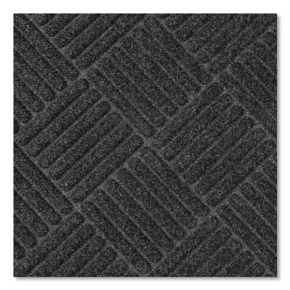 Ecomat Crosshatch Entry Mat, Rectangular, Charcoal Gray Crush-Resistant Ribbed Surface, 48" x 72"