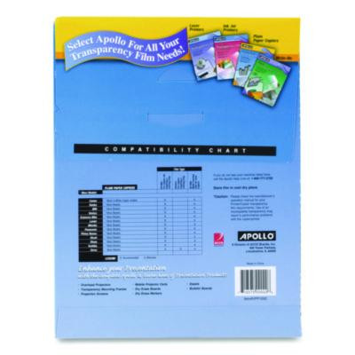 Plain Paper Transparency Film, 8.5 X 11, Black On Clear, 100/Box