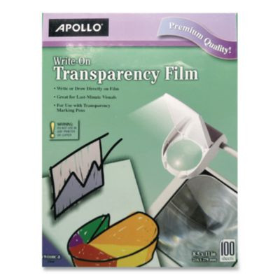 Write-On Transparency Film, 8.5 X 11, 100/Box