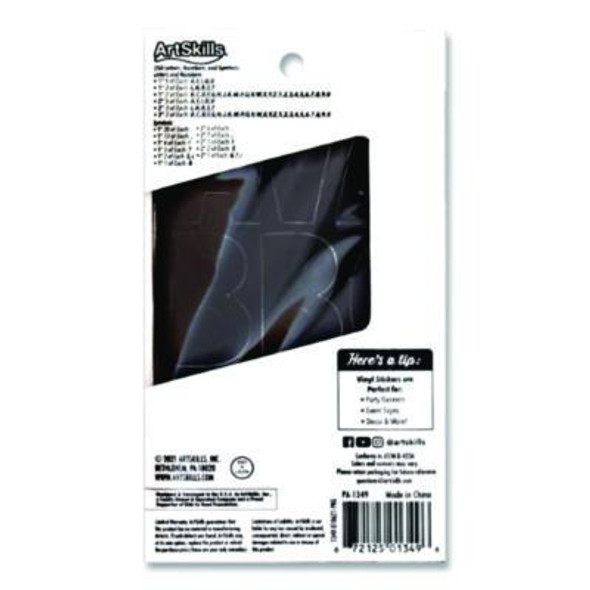 Poster And Bulletin Board Vinyl Letters And Numbers, 1" Tall Letters, 2" Tall Numbers, Black Characters, 250/Pack