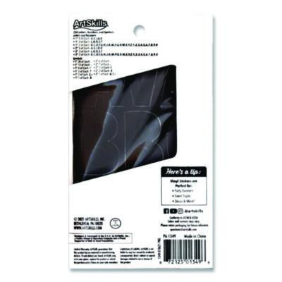 Poster And Bulletin Board Vinyl Letters And Numbers, 1" Tall Letters, 2" Tall Numbers, Black Characters, 250/Pack