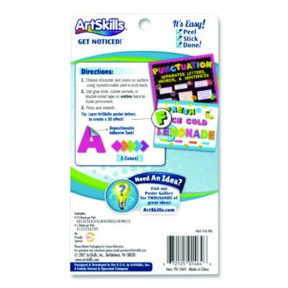 Neon Color Poster Letters And Numbers, Assorted Neon Character Colors, 310/Pack