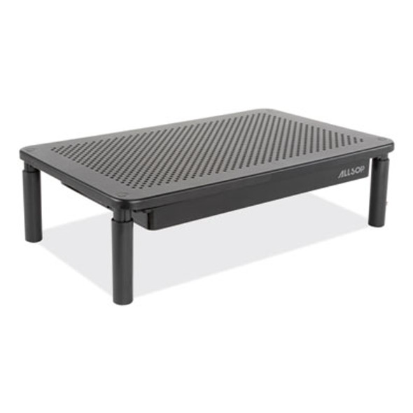 Metal Art Tri Level Stand, For 27" Monitors, 14.5" X 9.25" X 4.13" To 5.75", Black, Supports 30 Lb