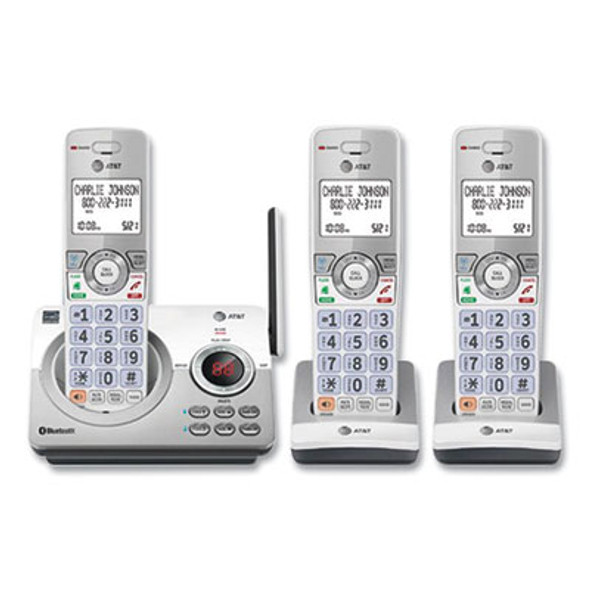 Connect To Cell Dl72310 Cordless Telephone, Base And 2 Additional Handsets, White/Silver
