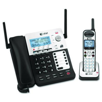 Sb67138 Dect 6.0 Phone/Answering System, 4 Line, 1 Corded/1 Cordless Handset, Silver/Black