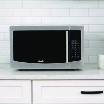 1.1 Cu Ft Compact Microwave Oven, 1,000 W, Mirror-Finish