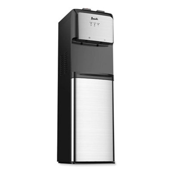 Bottom Loading Water Dispenser With Uv Light, 3 Gal To 5 Gal, 12.25 x 14 x 41.25, Black/Stainless Steel