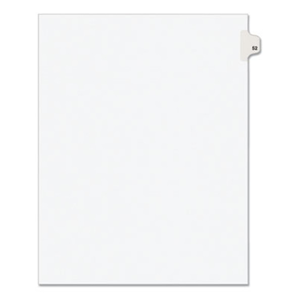 Preprinted Legal Exhibit Side Tab Index Dividers, Avery Style, 10-Tab, 52, 11 X 8.5, White, 25/Pack, (1052)