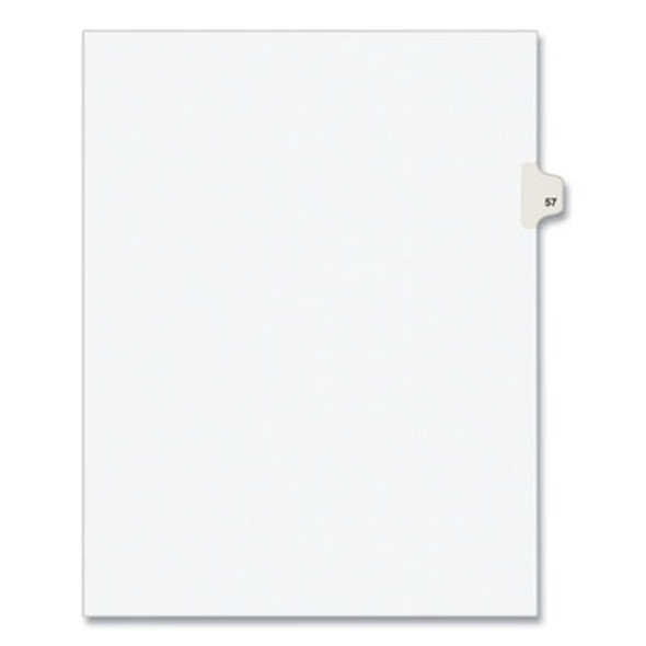 Preprinted Legal Exhibit Side Tab Index Dividers, Avery Style, 10-Tab, 57, 11 X 8.5, White, 25/Pack, (1057)