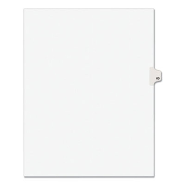 Preprinted Legal Exhibit Side Tab Index Dividers, Avery Style, 10-Tab, 60, 11 X 8.5, White, 25/Pack, (1060)
