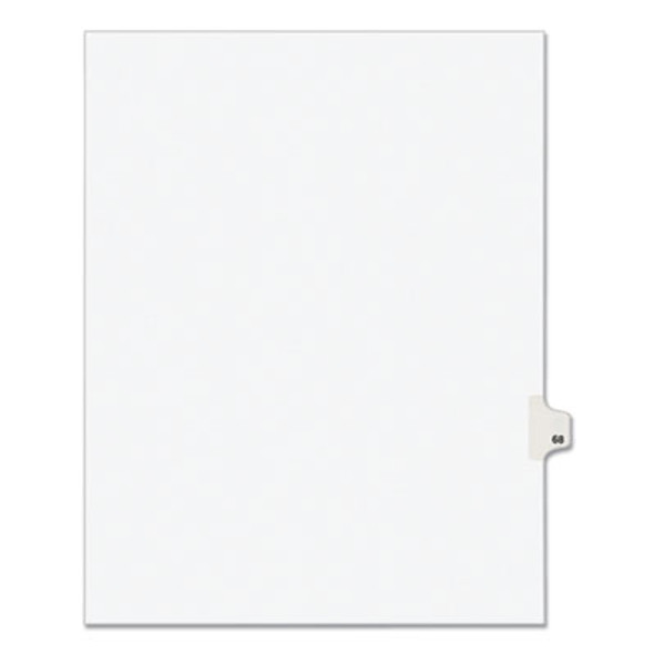 Preprinted Legal Exhibit Side Tab Index Dividers, Avery Style, 10-Tab, 68, 11 X 8.5, White, 25/Pack, (1068)