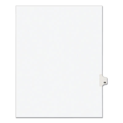 Preprinted Legal Exhibit Side Tab Index Dividers, Avery Style, 10-Tab, 68, 11 X 8.5, White, 25/Pack, (1068)