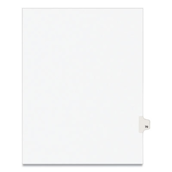 Preprinted Legal Exhibit Side Tab Index Dividers, Avery Style, 10-Tab, 70, 11 X 8.5, White, 25/Pack, (1070)