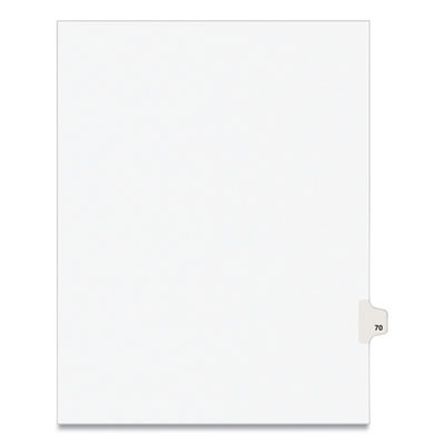 Preprinted Legal Exhibit Side Tab Index Dividers, Avery Style, 10-Tab, 70, 11 X 8.5, White, 25/Pack, (1070)