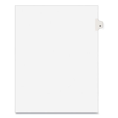 Preprinted Legal Exhibit Side Tab Index Dividers, Avery Style, 26-Tab, D, 11 X 8.5, White, 25/Pack, (1404)