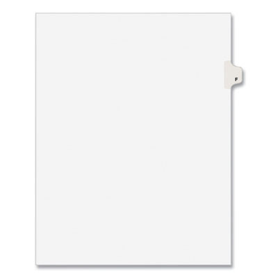 Preprinted Legal Exhibit Side Tab Index Dividers, Avery Style, 26-Tab, F, 11 X 8.5, White, 25/Pack, (1406)