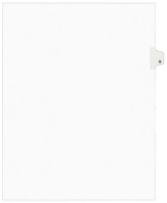 Preprinted Legal Exhibit Side Tab Index Dividers, Avery Style, 26-Tab, G, 11 x 8.5, White, 25/Set, (1407)