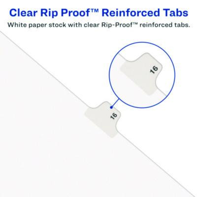 Preprinted Legal Exhibit Side Tab Index Dividers, Avery Style, 26-Tab, G, 11 x 8.5, White, 25/Set, (1407)