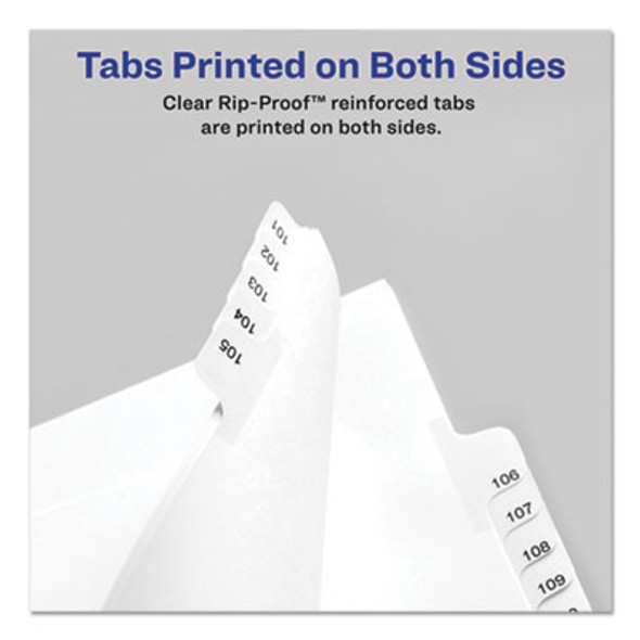 Preprinted Legal Exhibit Side Tab Index Dividers, Allstate Style, 25-Tab, 76 To 100, 11 X 8.5, White, 1 Set, (1704)