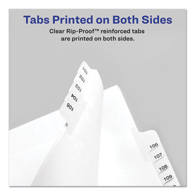 Preprinted Legal Exhibit Side Tab Index Dividers, Allstate Style, 25-Tab, 76 To 100, 11 X 8.5, White, 1 Set, (1704)