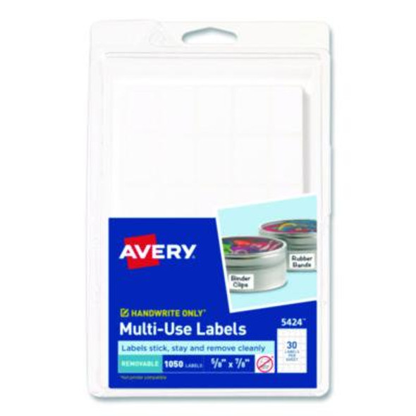 Removable Multi-Use Labels, Handwrite Only, 0.63 X 0.88, White, 30/Sheet, 35 Sheets/Pack, (5424)