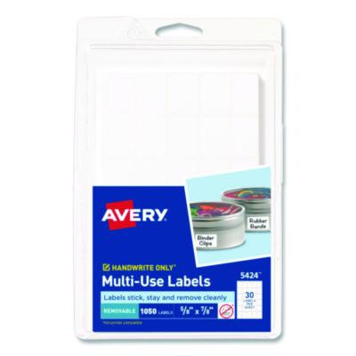 Removable Multi-Use Labels, Handwrite Only, 0.63 X 0.88, White, 30/Sheet, 35 Sheets/Pack, (5424)