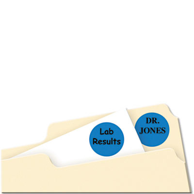 Printable Self-Adhesive Removable Color-Coding Labels, 0.75" Dia, Dark Blue, 24/Sheet, 42 Sheets/Pack, (5469)