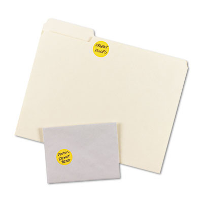 Printable Self-Adhesive Removable Color-Coding Labels, 1.25" Dia, Neon Orange, 8/Sheet, 50 Sheets/Pack, (5476)